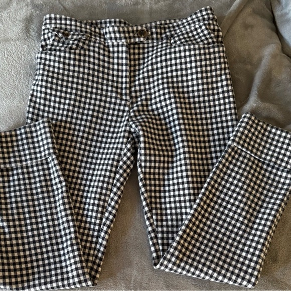 Anthropologie Essential Crop Cuffed Checkered Pants - Picture 4 of 8